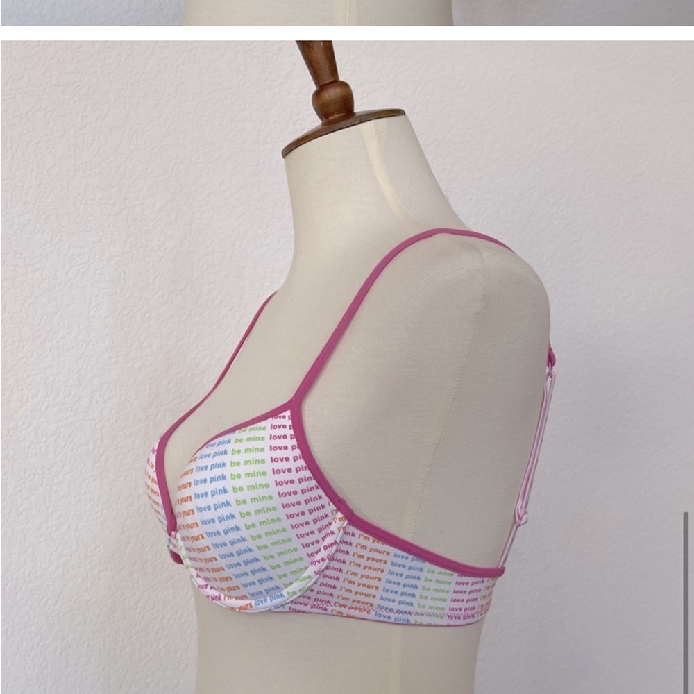NWOT—Victoria’s Secret Pink cute multicolored saying bra sz 32B - Picture 7 of 7